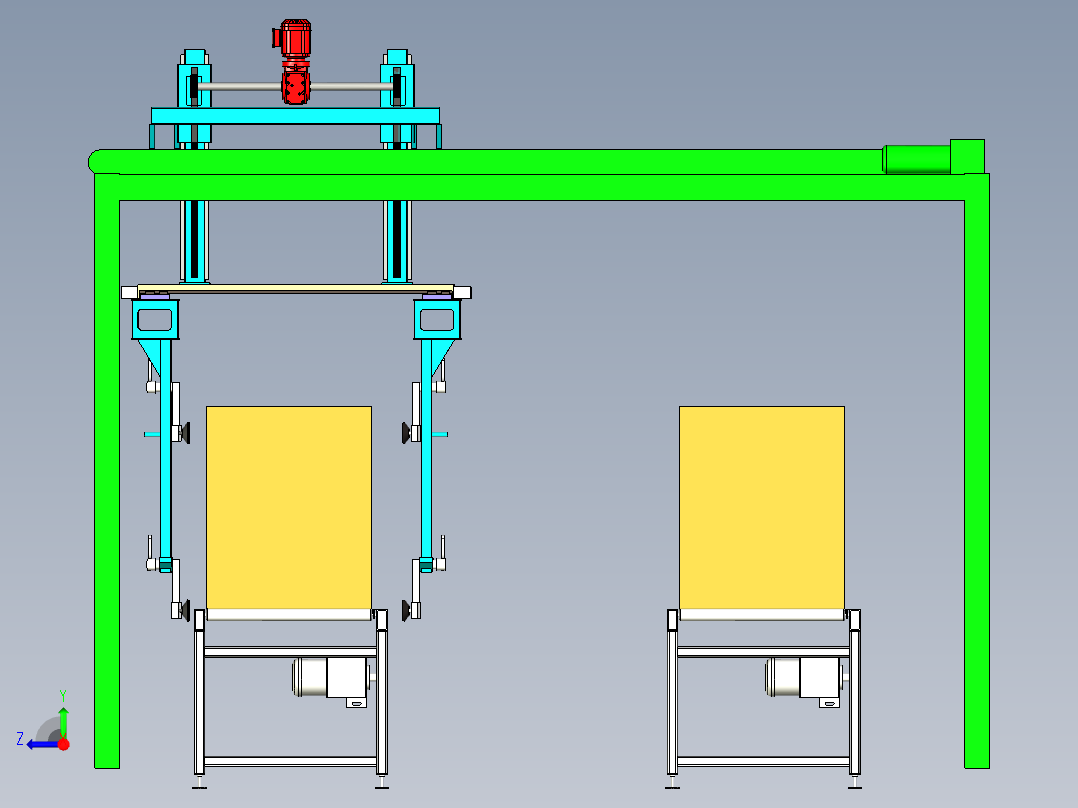纸箱转运线设计右视图