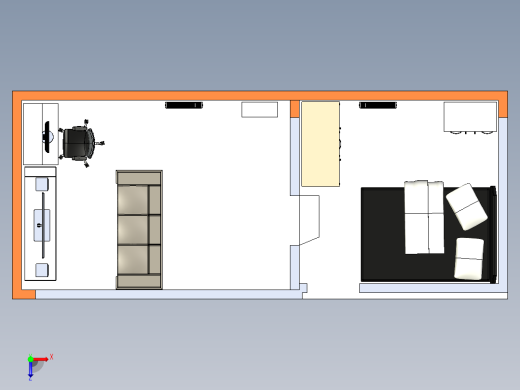 别致的室内布局设计模型 220186俯视缩略图