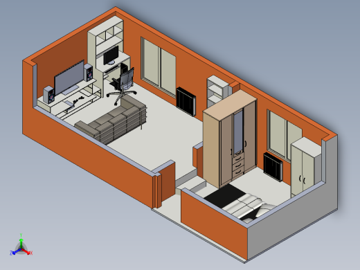 别致的室内布局设计模型 220186正等轴测缩略图