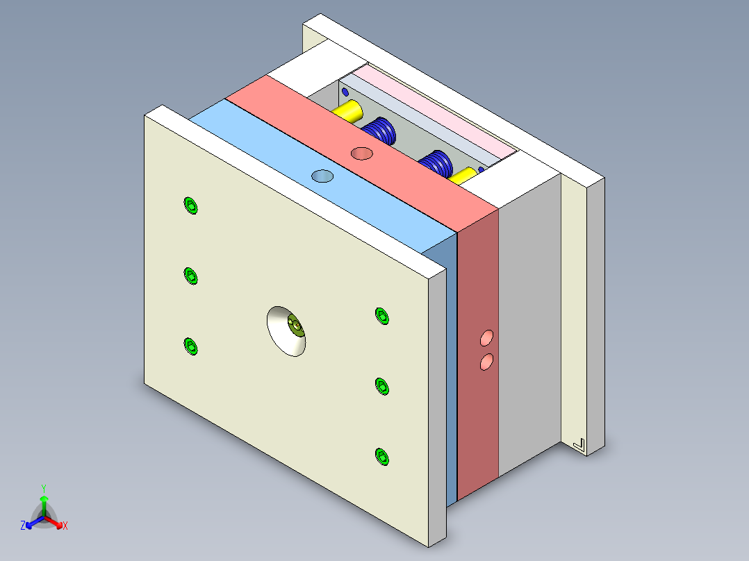 热水壶装饰圈（两板模）正等轴测图