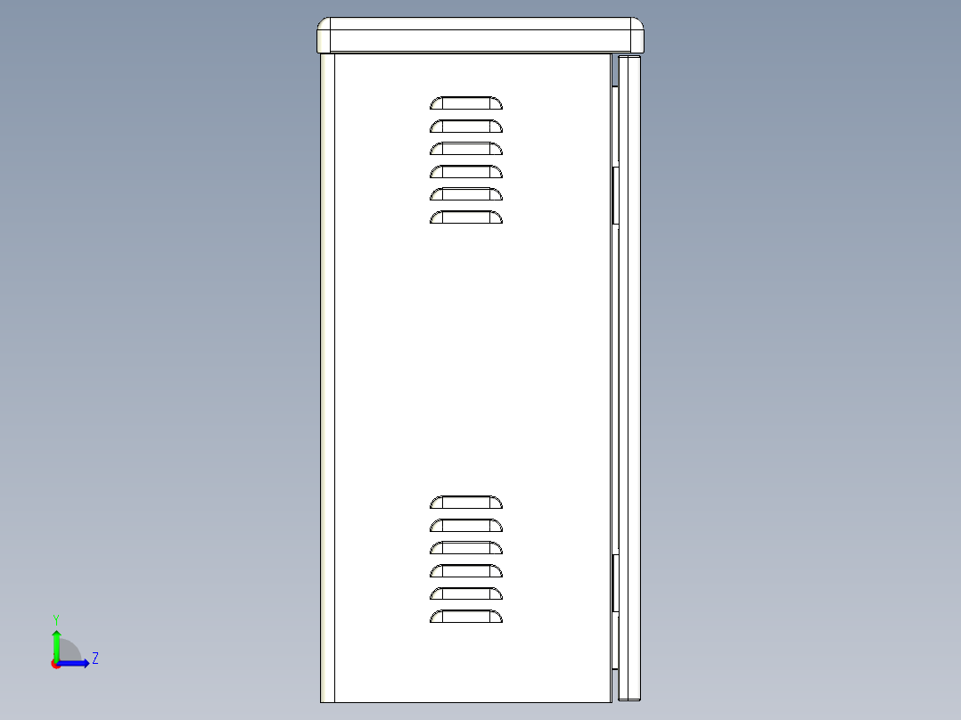 户外网络机柜左视图
