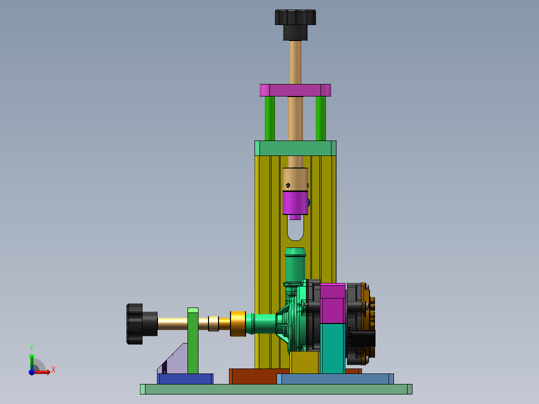 新能源汽车水泵气密性检测工装前视图