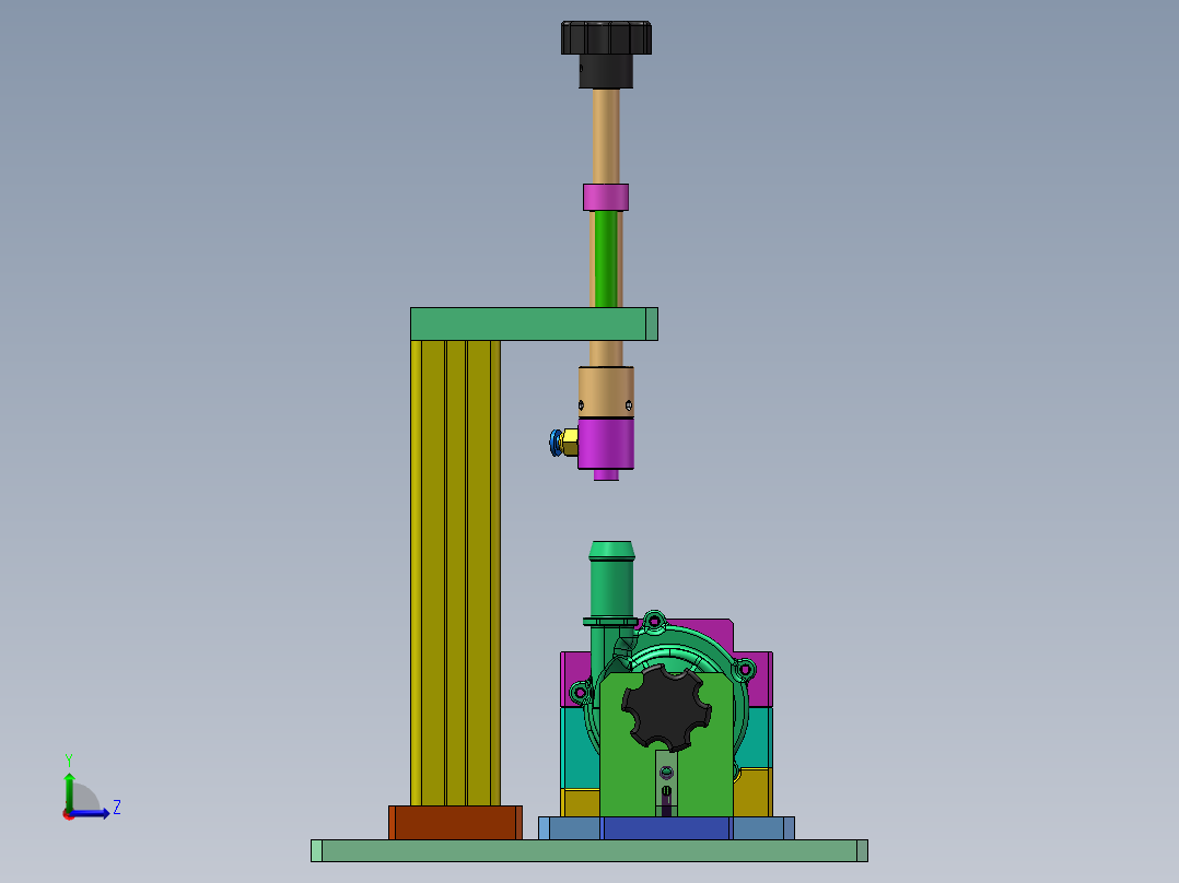 新能源汽车水泵气密性检测工装左视图