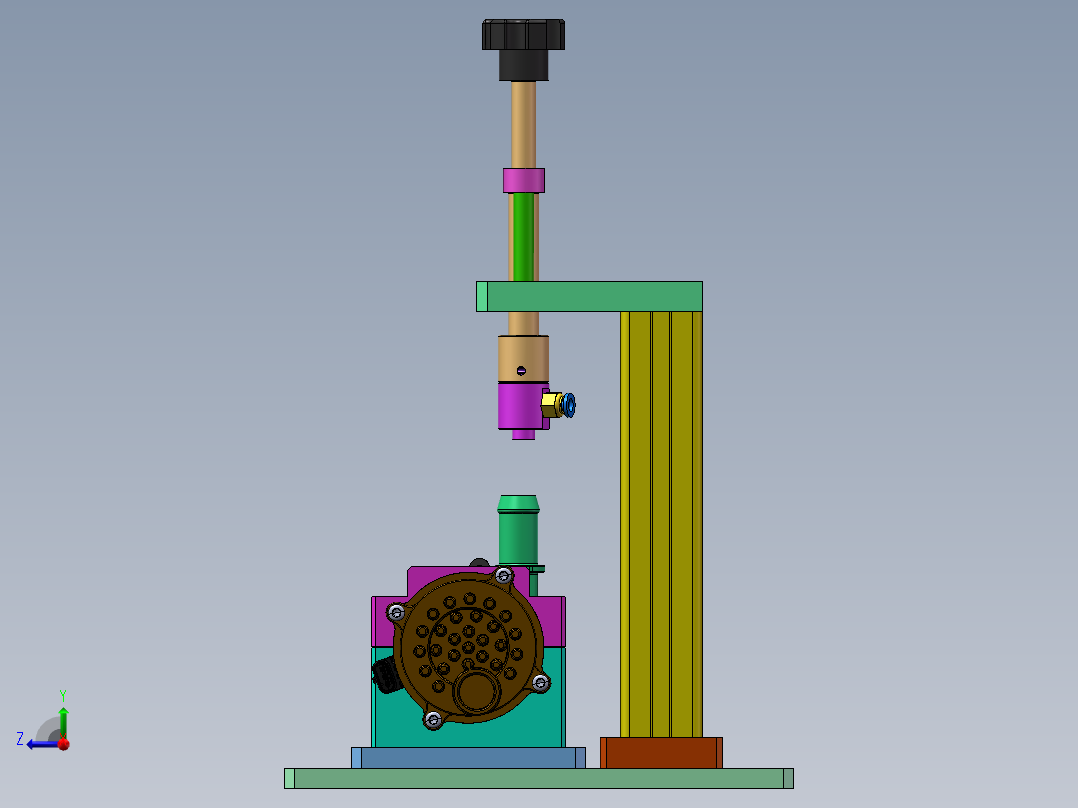 新能源汽车水泵气密性检测工装右视图