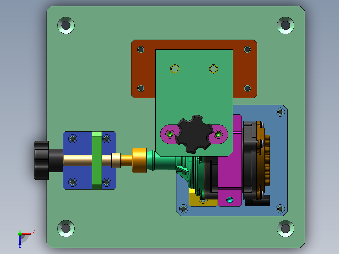 新能源汽车水泵气密性检测工装俯视图