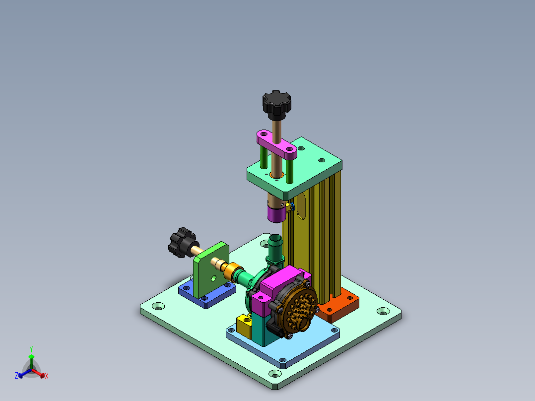 新能源汽车水泵气密性检测工装正等轴测图