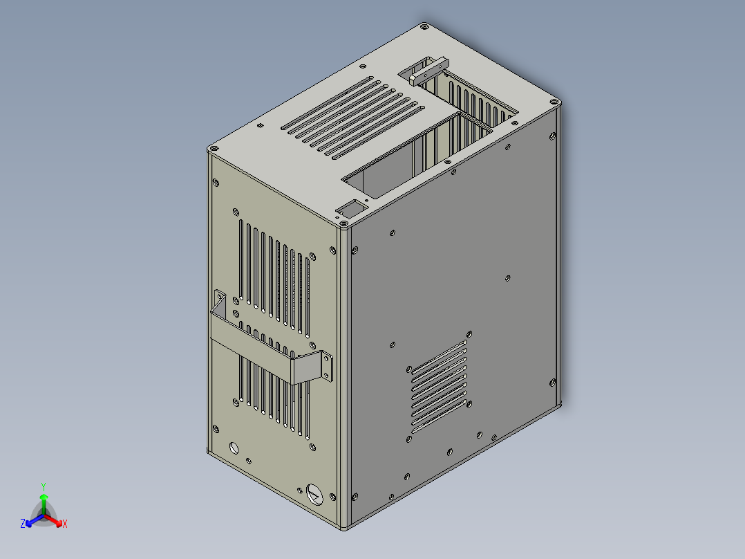 ITX SFX双240水冷机箱正等轴测图