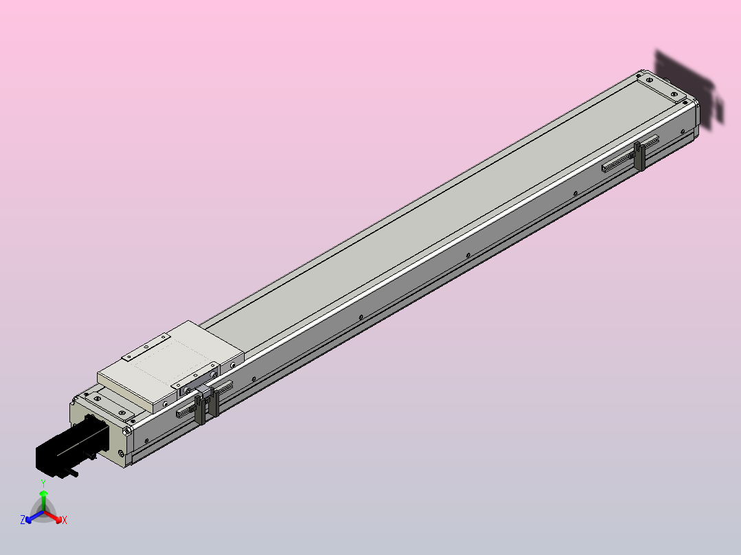 SCS12-800-BC-100W滚珠花健、支撑座、滚珠丝杠、交叉导轨、直线模组主视图
