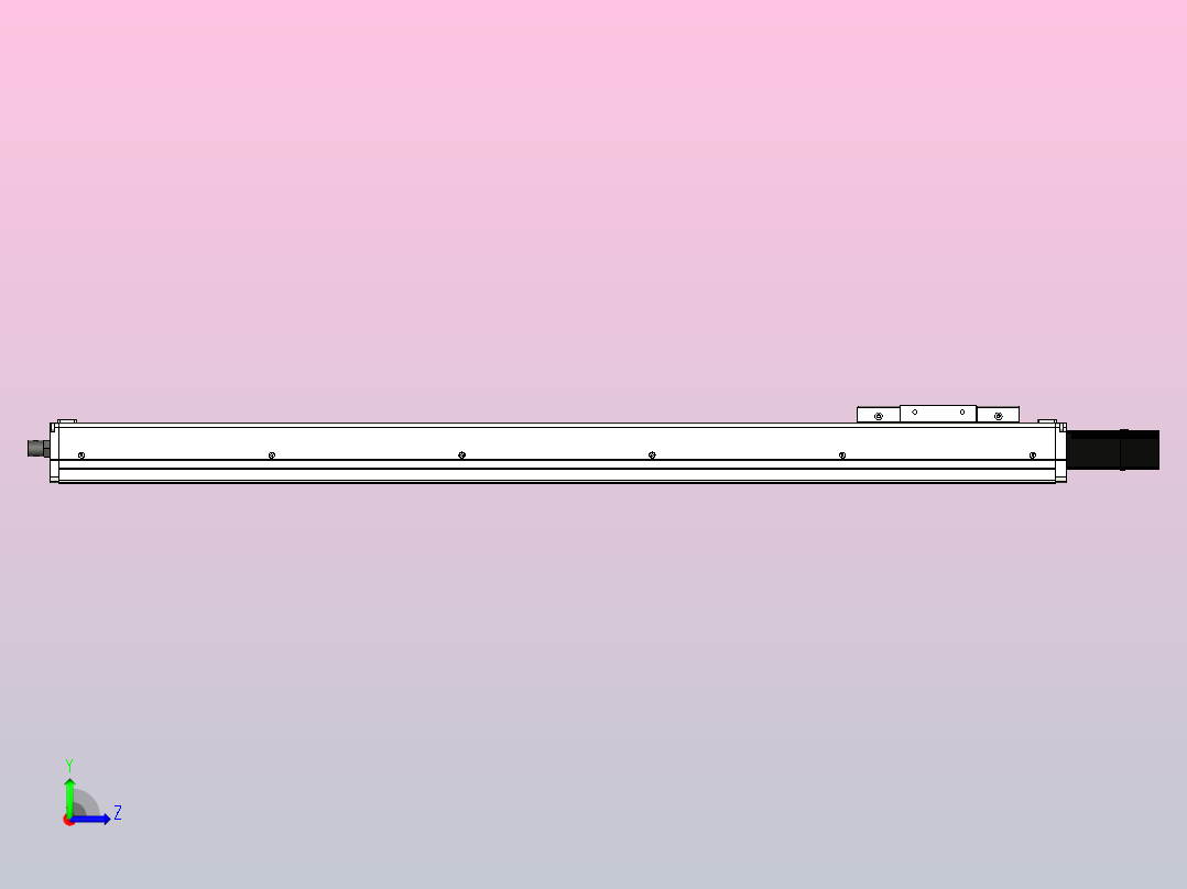 SCS12-800-BC-100W滚珠花健、支撑座、滚珠丝杠、交叉导轨、直线模组左视图