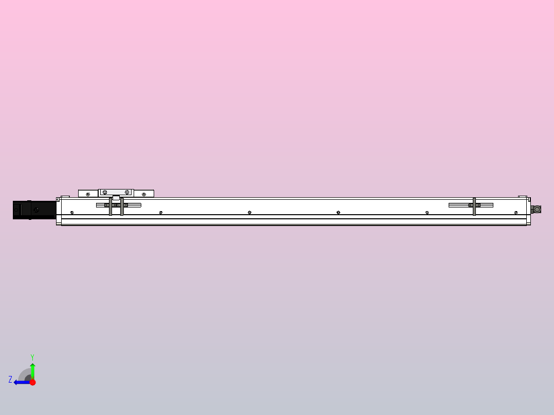 SCS12-800-BC-100W滚珠花健、支撑座、滚珠丝杠、交叉导轨、直线模组右视图