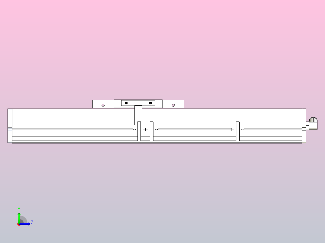 MCH14无尘螺杆滑台[MCH14-L#-200-M-P20-C3]左视图