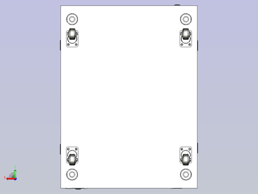 24U工控机柜3D图纸后视缩略图
