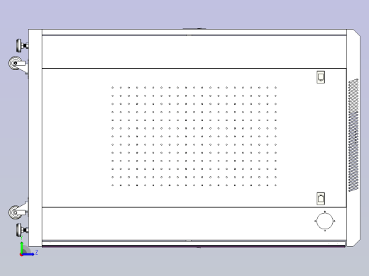 24U工控机柜3D图纸左视缩略图