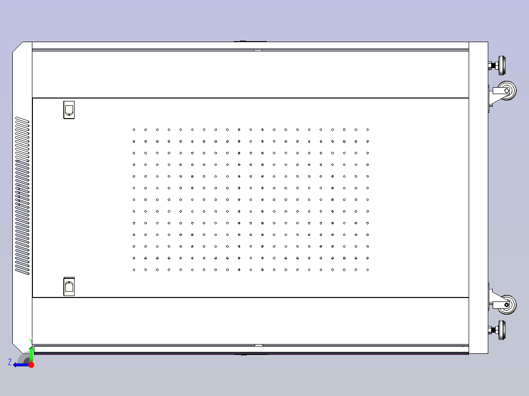 24U工控机柜3D图纸右视图