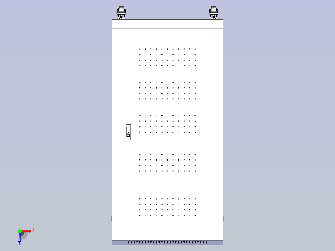 24U工控机柜3D图纸俯视图