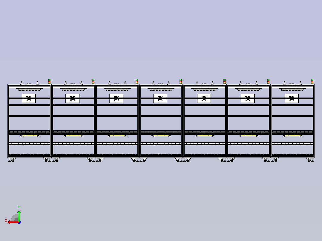 无动力滚筒线体后视图