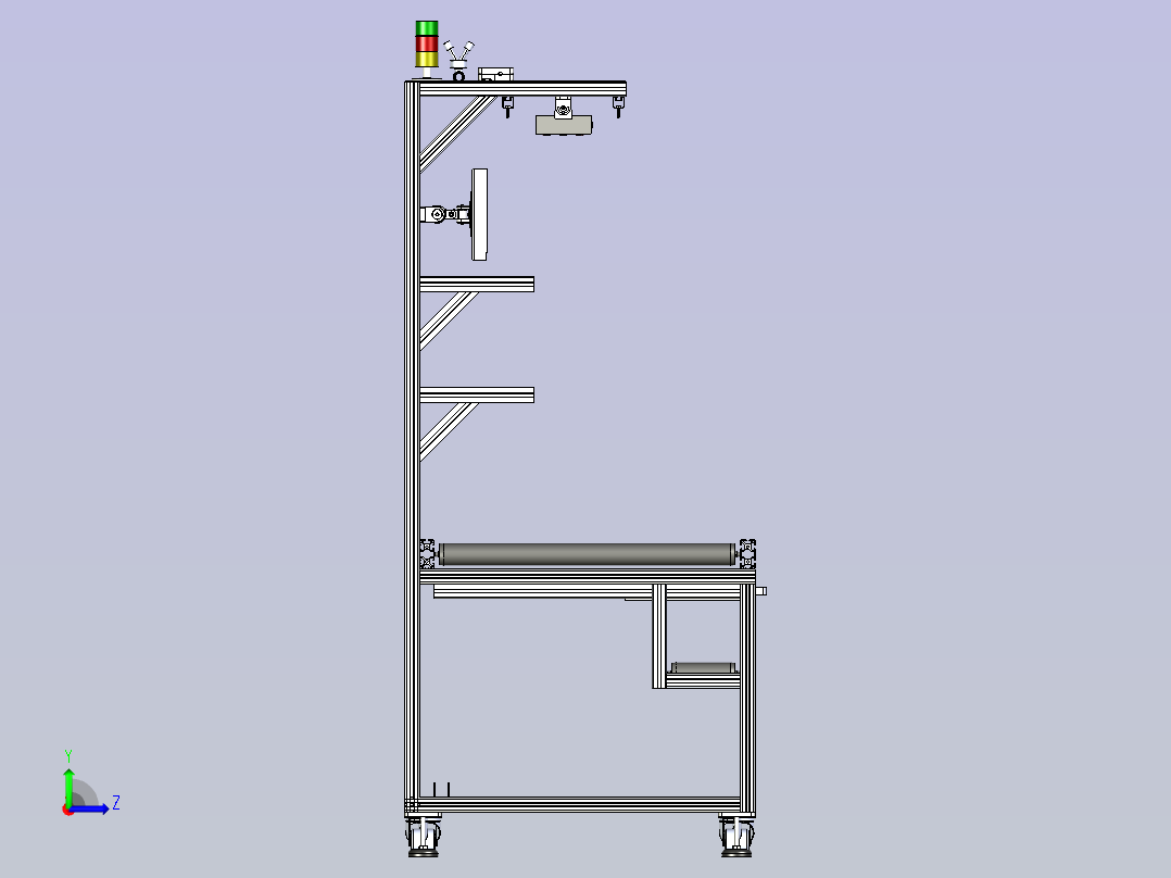 无动力滚筒线体左视图