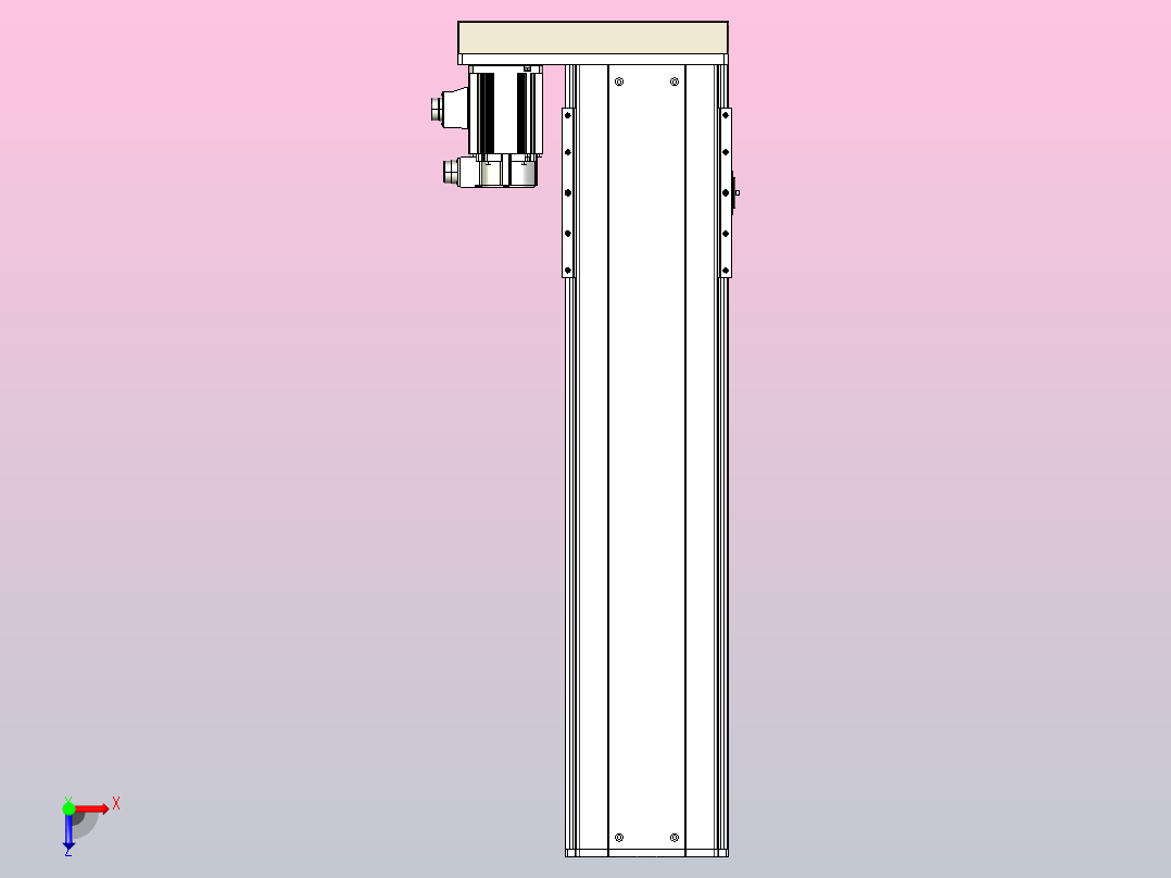 日规模组半封闭丝杆TPA-HNR-220D-3210C-L700-MR-Y-P1K-N3俯视图
