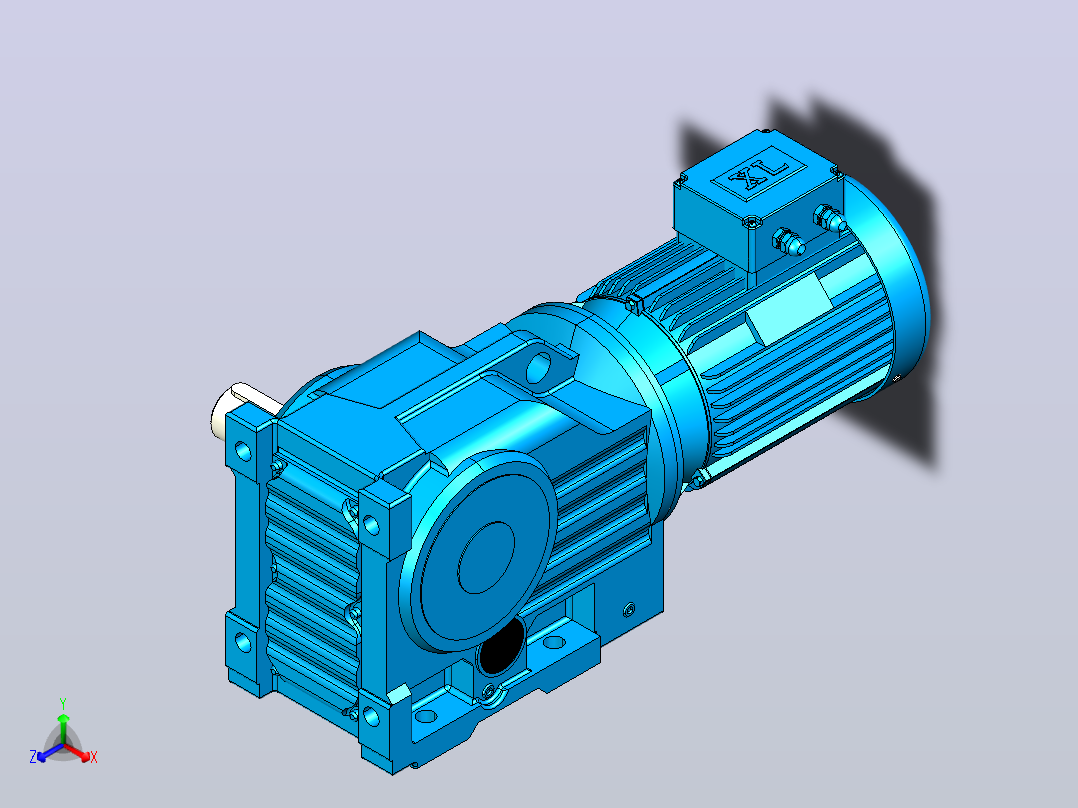 K87螺旋锥齿轮减速机[K87-Y2-4.0-4P-49.16-M2-Ⅱ-B-CW]主视图