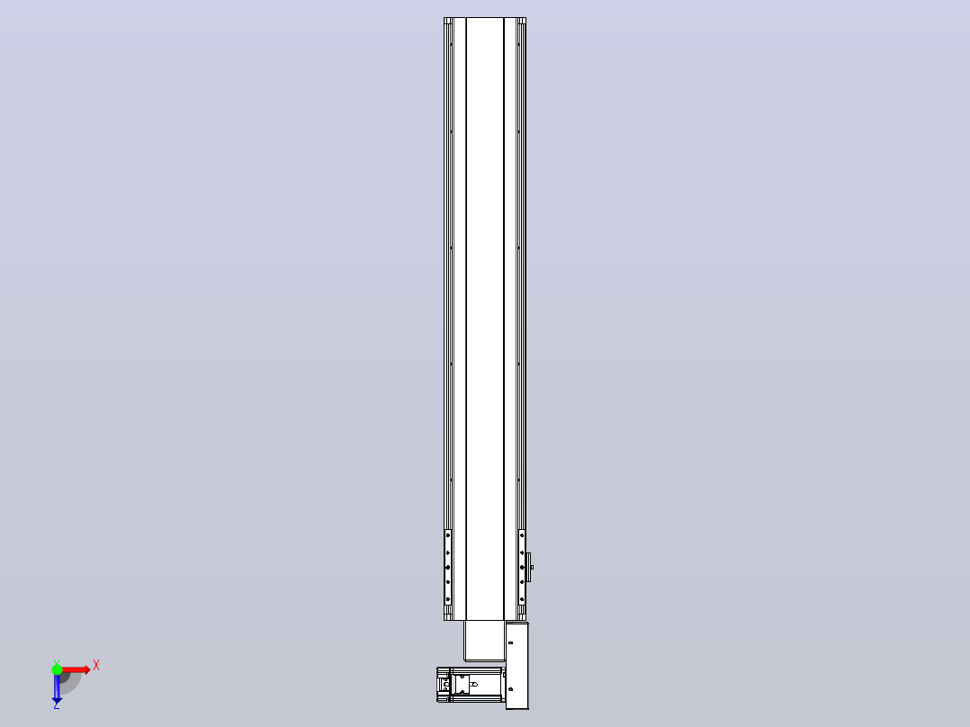 皮带直线轴半封闭可选导轨TPA-HNB-140D-120-L800-MR-Y-P40-N3俯视图