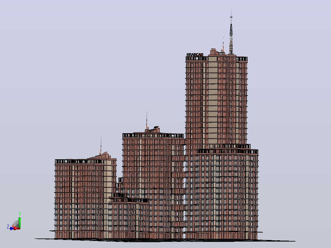 办公室, grabcad, 建筑物主视图