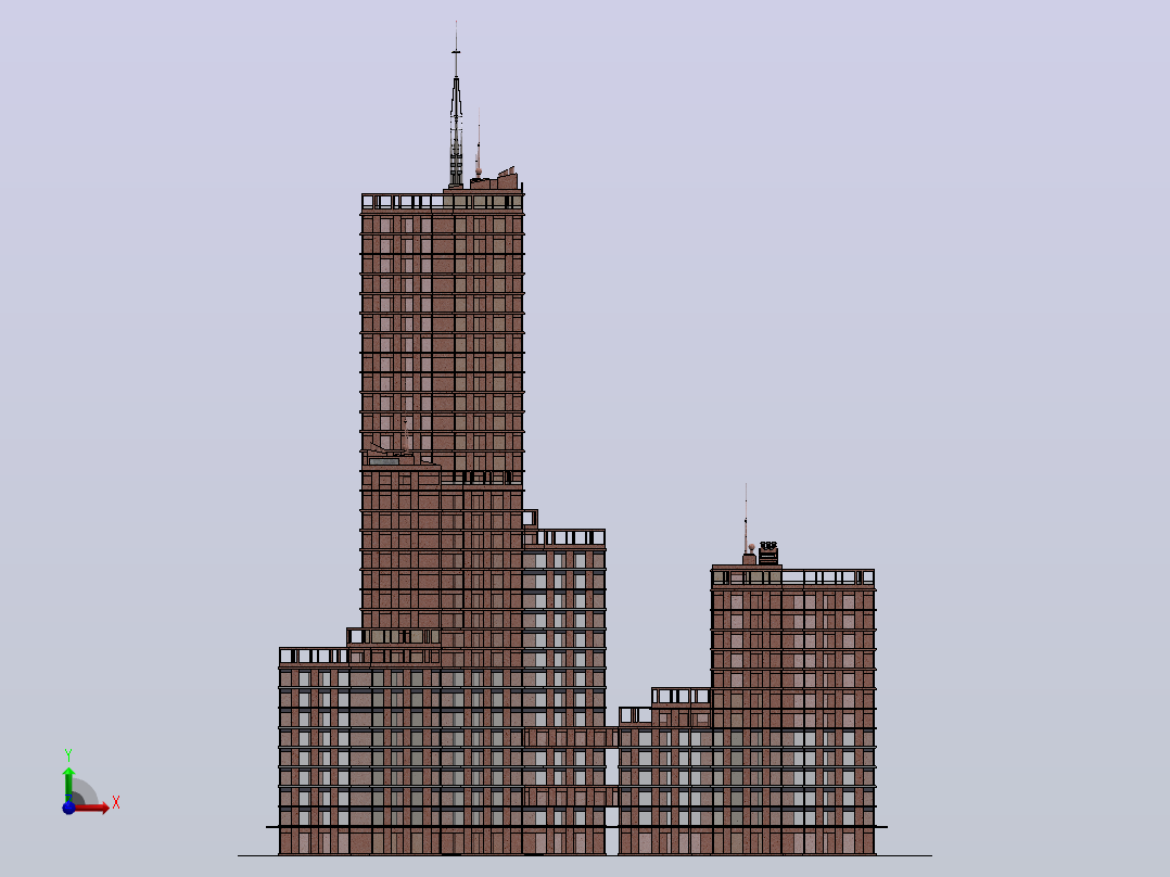 办公室, grabcad, 建筑物前视图