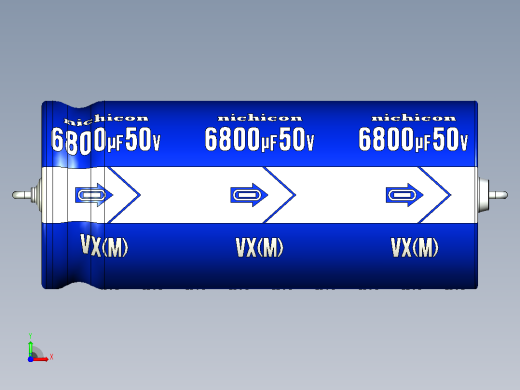 铝制轴向电解电容器。VX系列6800uf 50v。25.5x59mm毫米。间距64至69毫米。电解镍镉电池前视缩略图