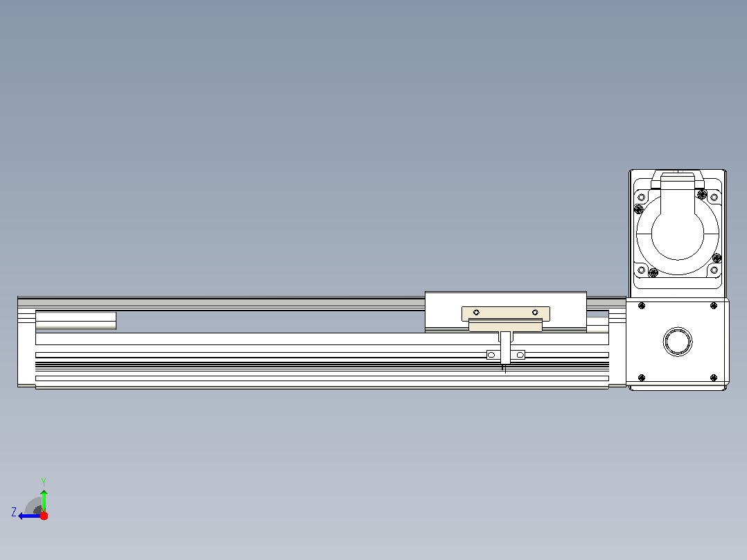 皮带直线轴半封闭可选导轨TPA-HNB-105D-90-L200-RU-C-P20-N3右视图