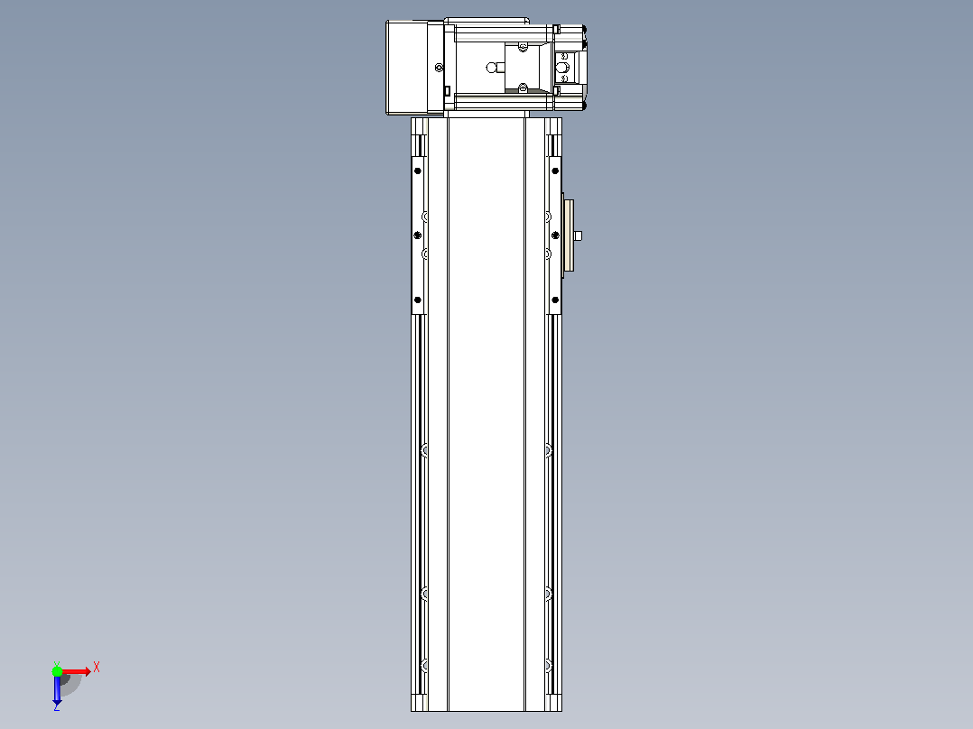 皮带直线轴半封闭可选导轨TPA-HNB-105D-90-L200-RU-C-P20-N3俯视图