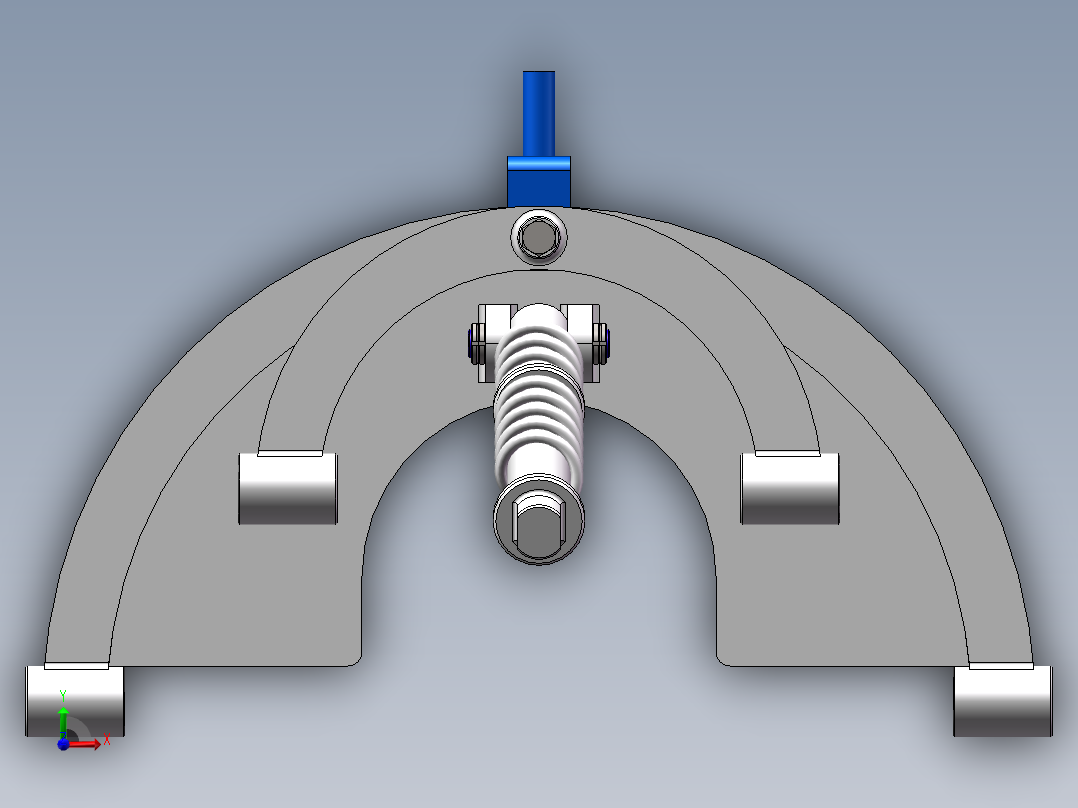 汽车双横臂独立悬架的设计CAD图纸+SolidWorks三维设计图纸素材前视图