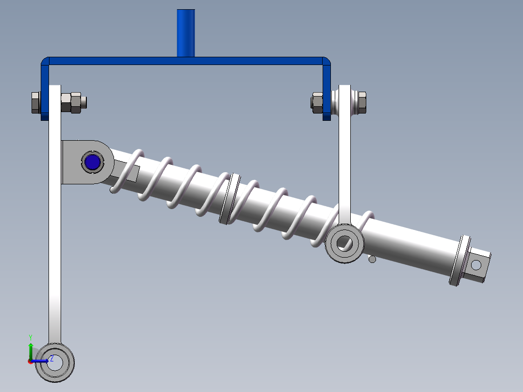 汽车双横臂独立悬架的设计CAD图纸+SolidWorks三维设计图纸素材左视图