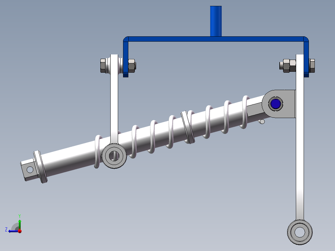 汽车双横臂独立悬架的设计CAD图纸+SolidWorks三维设计图纸素材右视图