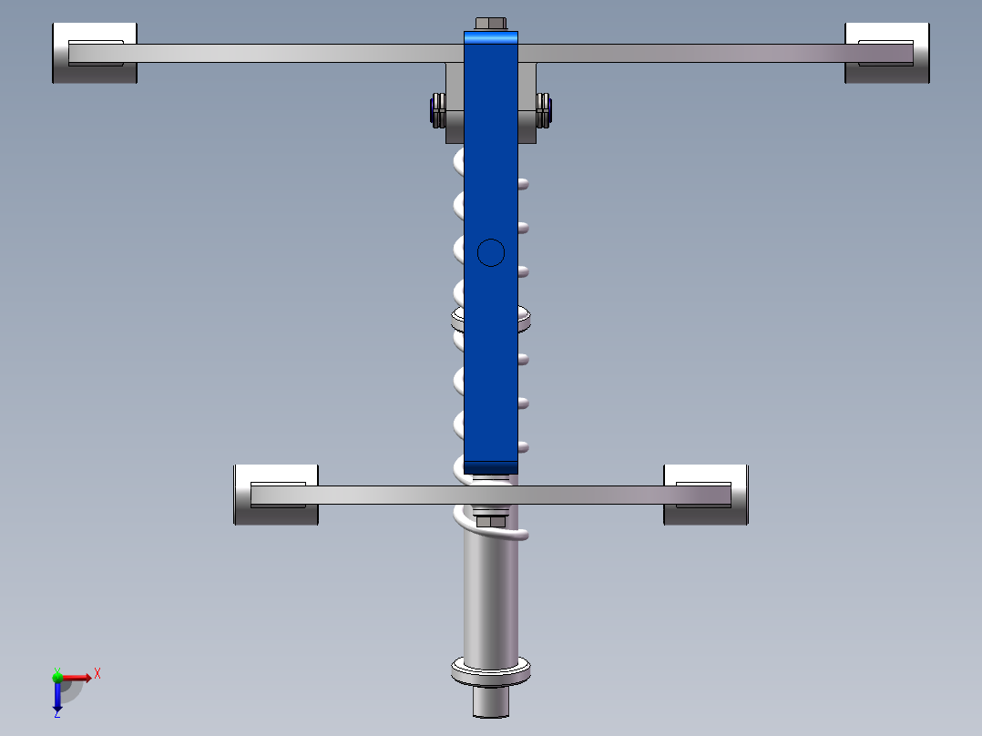 汽车双横臂独立悬架的设计CAD图纸+SolidWorks三维设计图纸素材俯视图