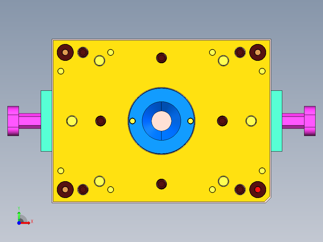 复杂的模具设计3D模型前视图