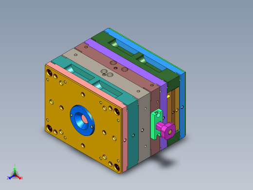 复杂的模具设计3D模型正等轴测缩略图