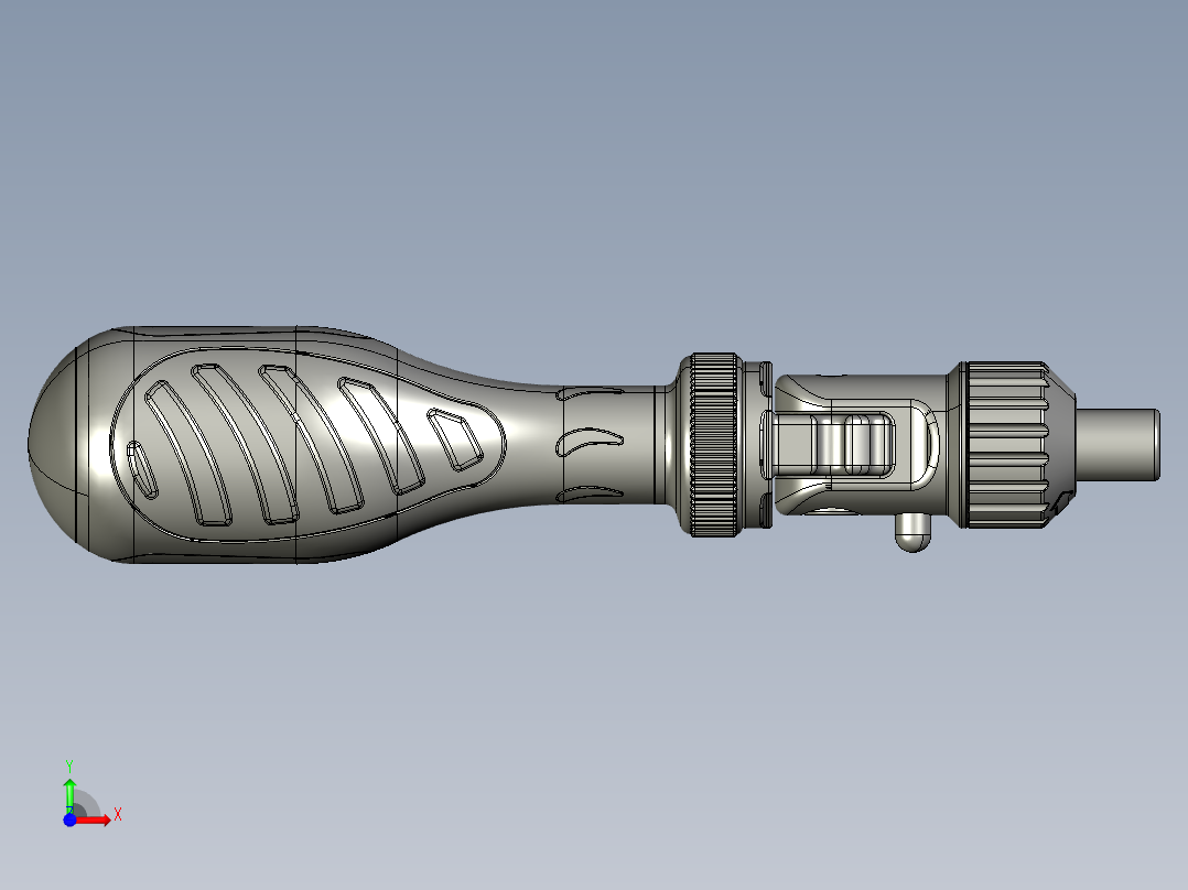 棘轮螺丝刀3D模型前视图