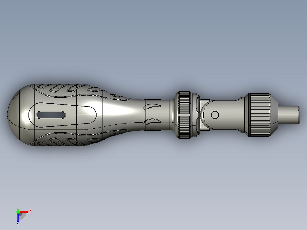 棘轮螺丝刀3D模型俯视图