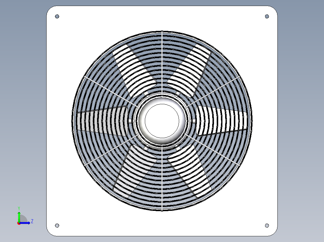 FCQ400方形排气扇模型左视图