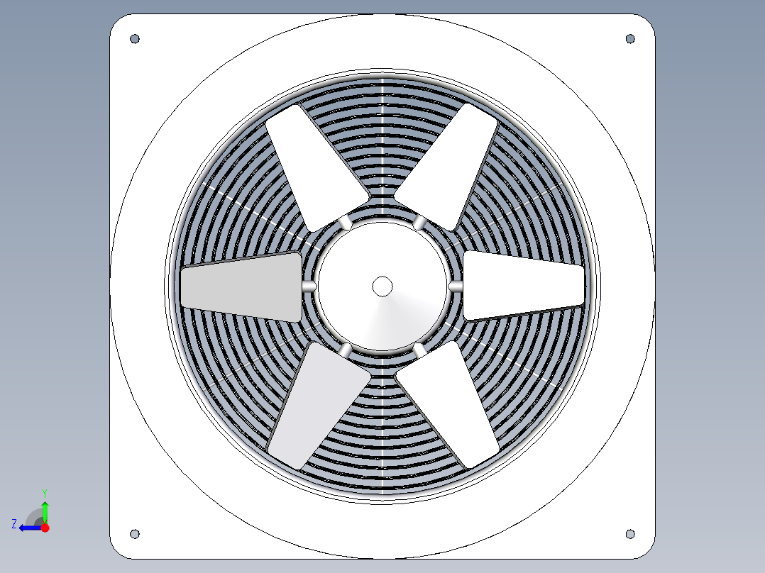 FCQ400方形排气扇模型右视图