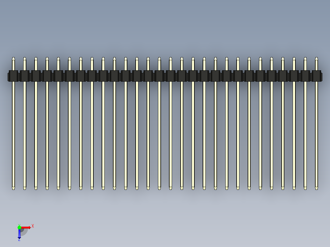 彩色公头100mil（2.54mm）系列-DS1021_black_1x28p_100mil_Type43_rev1.0俯视图
