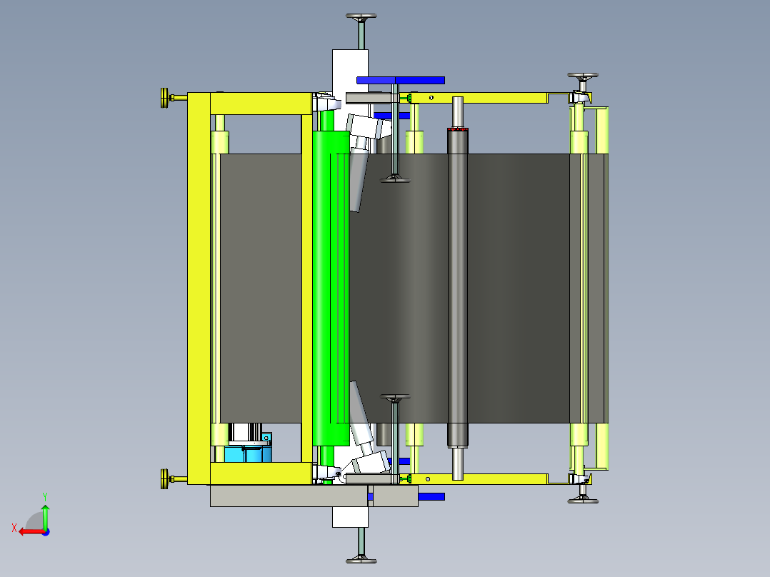 熔喷布机卷布机3D图纸 无纺布 熔喷布 卷布机3d图纸后视图