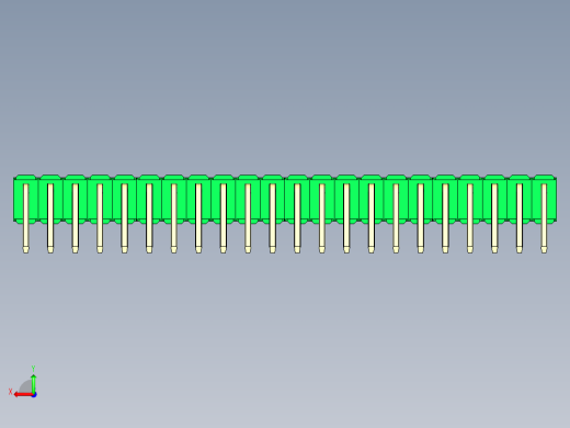 彩色公排针 100mil 2.54mm 系列-DS1022_green_2x22p_100mil_TypeD_rev1.0后视缩略图