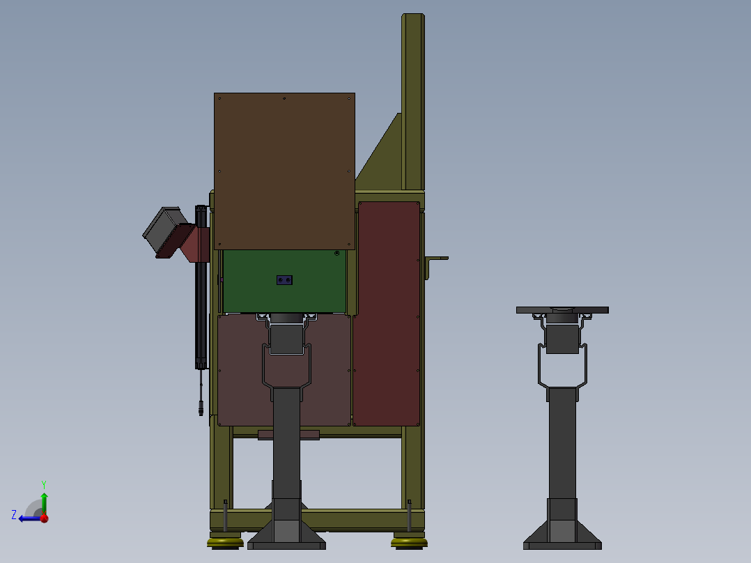 电池的电极的自动检测右视图