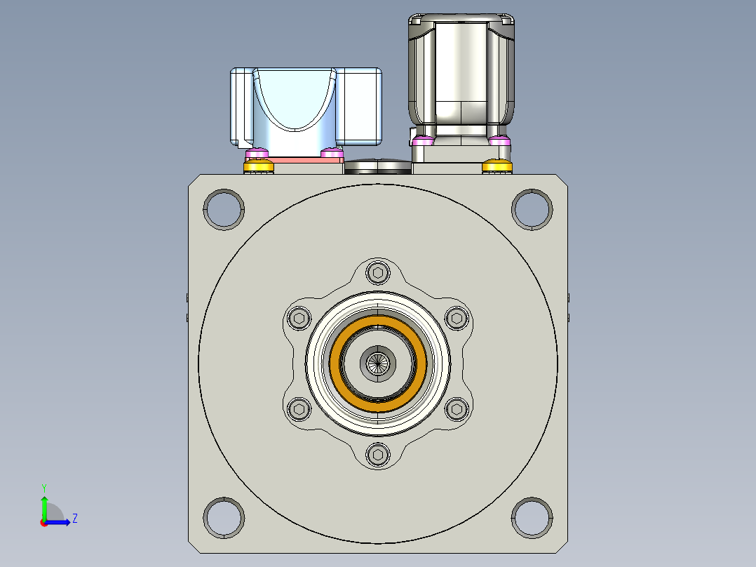 集成伺服驱动的TWX CANOPEN ETHERCAT无刷DC电机左视图