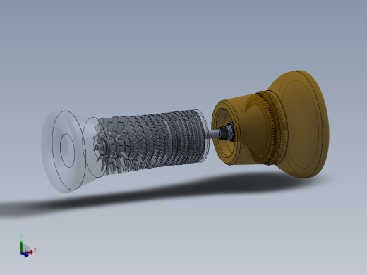 转子 GE-LM 2500 燃气轮机---模型格式为 stp