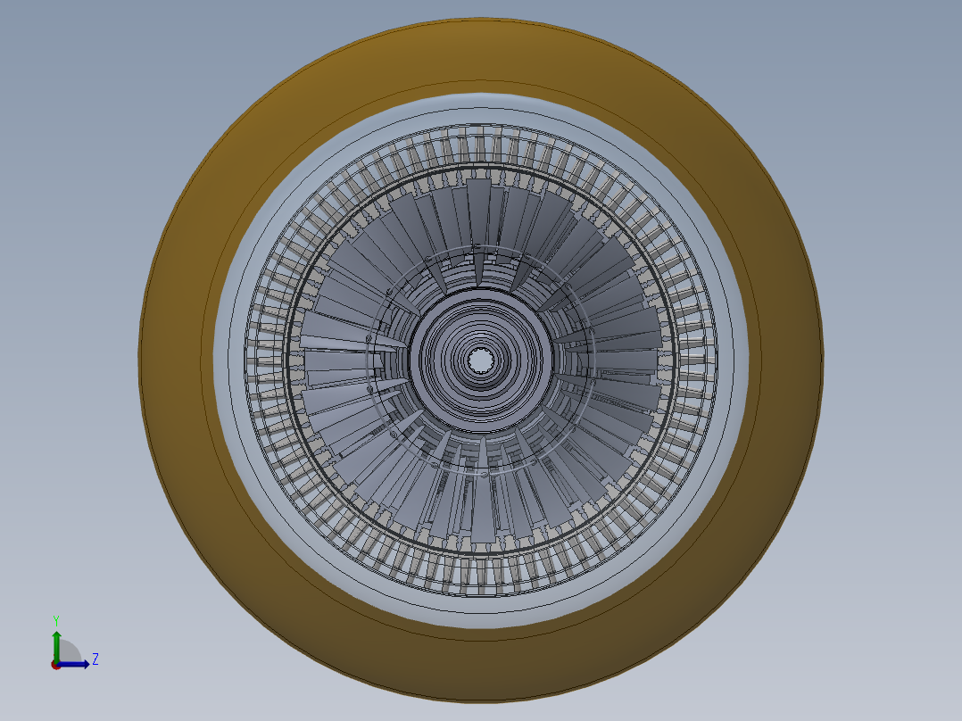 转子 GE-LM 2500 燃气轮机---模型格式为 stp左视图