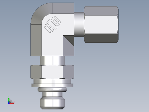 卡套式工业通用硬管接头EO_Adjustable_Locknut_elbow_WEE04LLMORCF前视缩略图