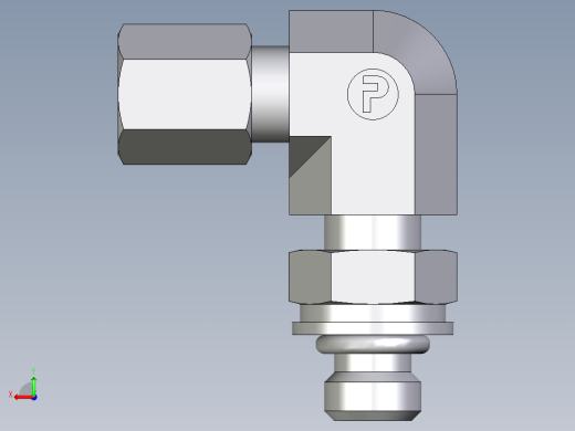 卡套式工业通用硬管接头EO_Adjustable_Locknut_elbow_WEE04LLMORCF后视缩略图
