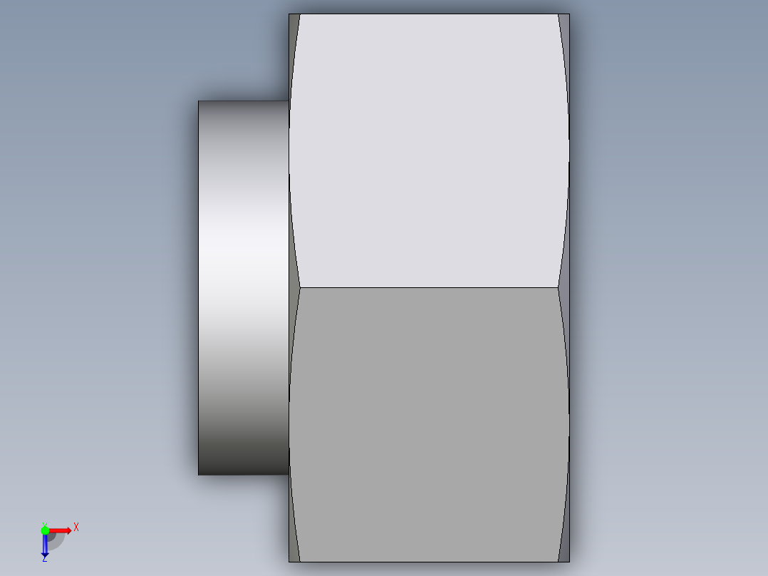 卡套式工业通用硬管接头EO_Blanking_plug_with_nut_for_cones_VKAM28LCF俯视图