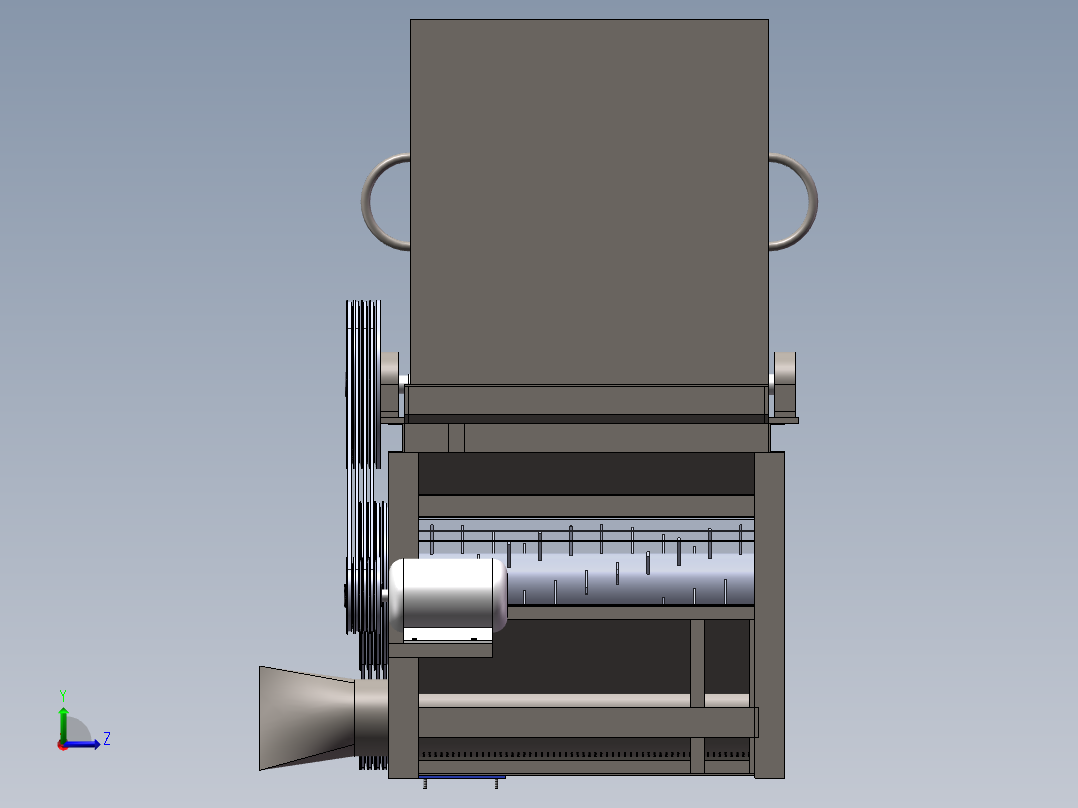 天麻共生蜜环菌之破碎机左视图